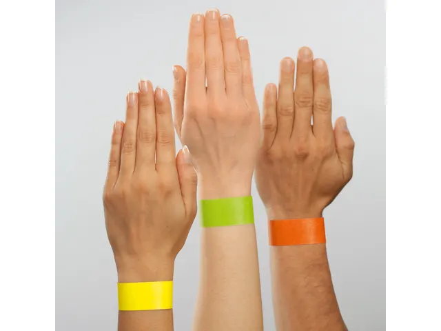 Evenementenbandjes Sigel super soft, 255x25mm 520 stuks neon geel