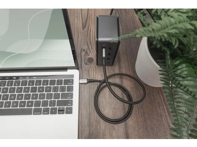 USB 4-aansluitkabel Type-C - Type-C aluminium behuizing PP Braid 3m Zw