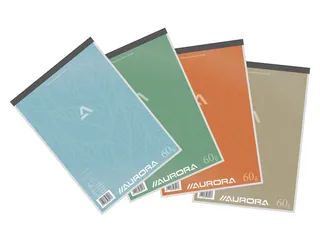 Schrijfblok Aurora A4 lijn 100 vellen 60gr assorti - 1
