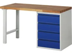 werkbank,RAL 7035/RAL 5010,HxBxD 890x1500x700mm,beukblad