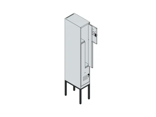 Z-garderobekast,HxBxD 2120x300x500mm,vak B 150/300mm,draaigrendel