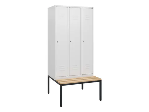locker met bank,HxBxD 1950x900x815mm,3vak,vak B 300mm,cil.-slot