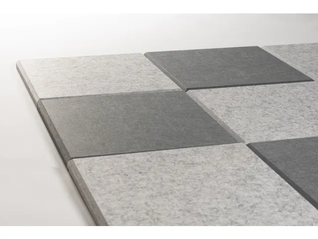 Akoestische PET-vilt wandtegels 30x30cm Combi Grijs 24 Stuks