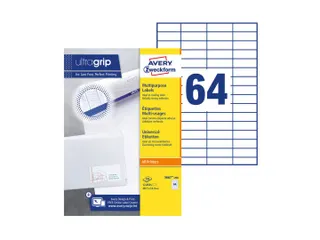 Etiket Avery Zweckform 3667-200 48.5x16.9mm wit 12800stuks - 1