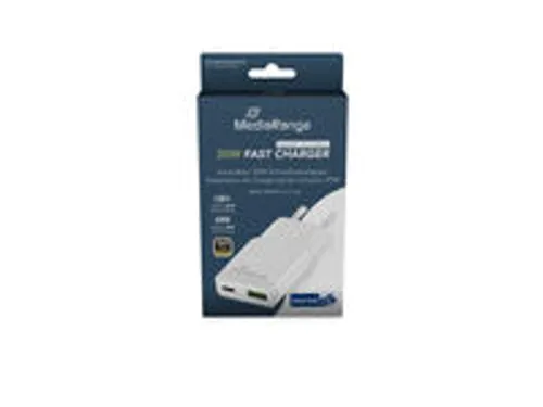 MRMA125 MEDIARANGE adapter fast charger 30 W GaN USB-A USB-C wit