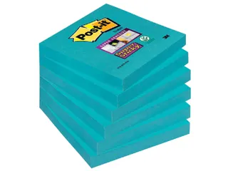 Memoblok Post-it 654 Super Sticky 76x76mm blauw 90 vel - 2