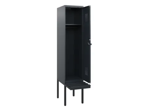 locker met bank,HxBxD 1950x400x815mm,1vak,vak B 400mm,draaigrendel