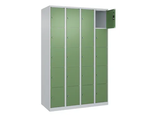 lockerkast,HxBxD 1850x1200x500mm,4x5vakken,vak B 300mm,cil.-slot