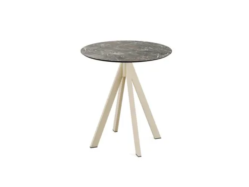 bistrotafel,HxØ 730x700mm,rond,4voeten zandkleuren