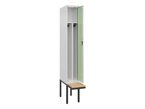 locker met bank,voor scheiding van kleding,HxBxD 2120x300x815mm,1vak