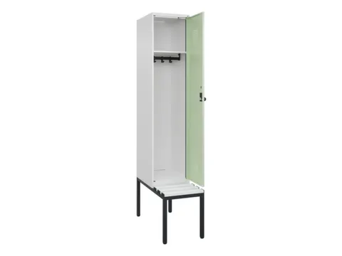 locker met bank,HxBxD 2120x400x815mm,1vak,vak B 400mm,draaigrendel