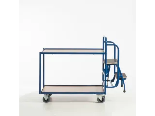 Orderverzamelwagen 990x590mm Totale H 1135mm 2 Etages Hout Ral5010 - 8