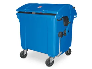 Vuilcontainers,1100l,romp HDPE blauw,HxBxD 1460x1370x1210mm - 1