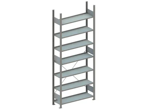 magazijnstelling,grondveld,HxBxD 2500x1056x336mm,vakl. 80kg,7xlegbord