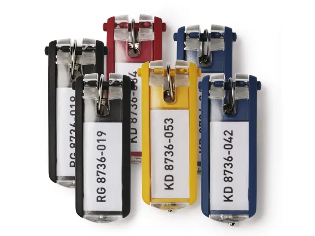 Sleutellabel Durable 1957 met ring rood