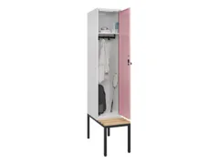 locker met bank,HxBxD 2120x400x815mm,1vak,vak B 400mm,draaigrendel