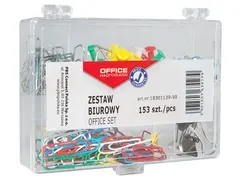 Kantoorset punaises, gummen, paperclips 153 stuks
