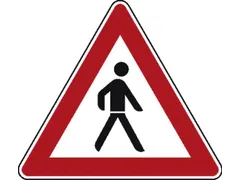 verkeersbord,voetgangers (opstelling links),conform StVO,aluminium