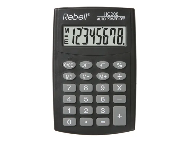Calculator Rebell-HC208-BX zwart pocket