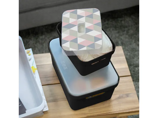 Sigma Home opbergbox 2,5L zwart - 17,7x12,8x9,3cm