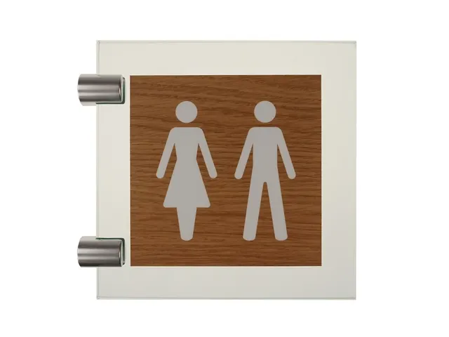 Premium Pictogram Glasslook Houtlook Dames Heren 150x150mm