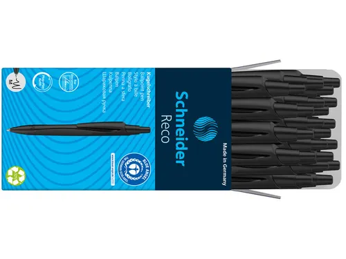 @Balpen Schneider Reco zwart, schrijfkleur: zwart 20st. in doos