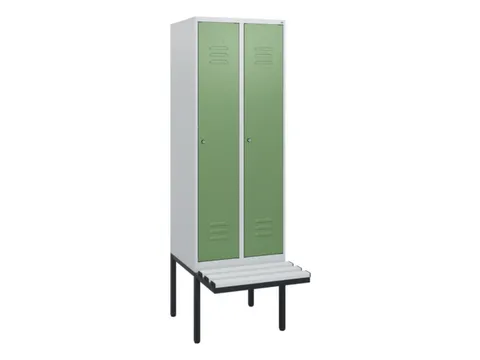 locker met bank,HxBxD 1950x600x815mm,2vak,vak B 300mm,cil.-slot