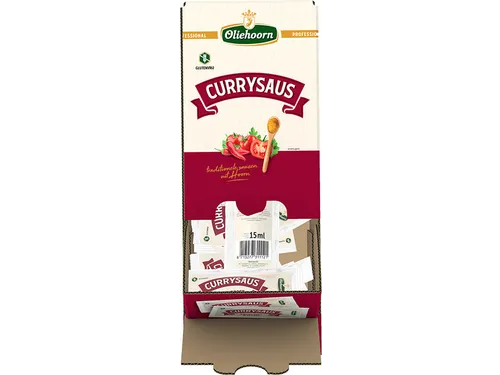 Oliehoorn Curry doos van 150 zakjes à 15 ml