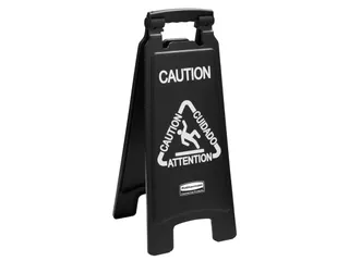 Tweezijdig Waarschuwingsbord Symbool Caution Wet Floor Zwart - 1