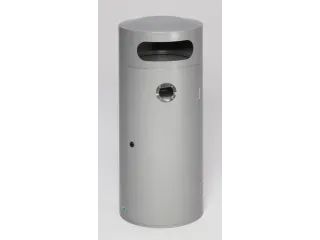 Combi-Asbak 70 Liter hxØ 1045x420mm Zilverkleurig Afsluitbaar Staal - 1
