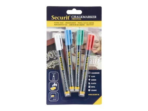 Krijtstift Securit Sma-100 Rond Assorti 1-2mm Blister à 4st