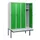 locker met bank,HxBxD 1950x1200x815mm,4vak,vak B 300mm,draaigrendel