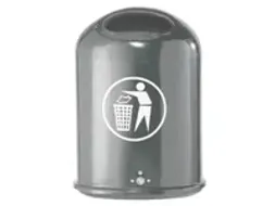 OUTLET Afvalbak Staalplaat 45 Liter Ovale Opening Standaard Antraciet