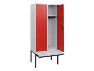 locker met bank,HxBxD 1950x800x815mm,2vak,vak B 400mm,cil.-slot - 2
