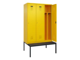 locker met bank,voor scheiding van kleding,HxBxD 2120x1200x815mm,3vak - 1