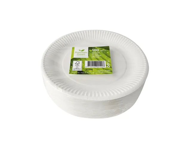 Bord IEZZY Ø230mm karton 100 stuks wit