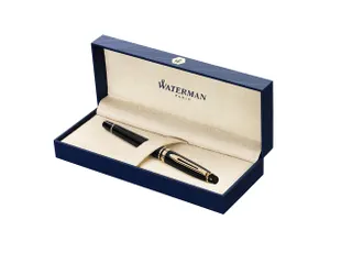 Rollerpen Waterman Expert Black lacquer GT Fijn Zwarte inkt - 9
