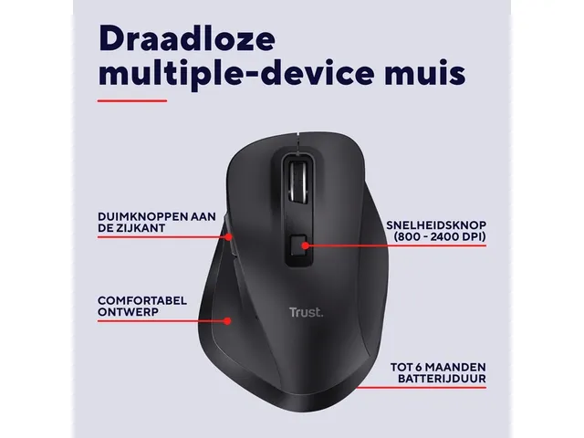 Muis Trust Fyda multidevice draadloos