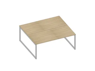 benchtafel,HxBxD 730x1800x1600mm,blad eiken,sledeframe aluminium - 1