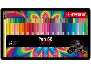 Viltstift STABILO Pen 68 Arty medium assorti blik à 66 stuks - 1