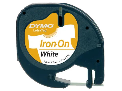 Labeltape Dymo Letratag 18769 strijkbaar 12mm Zwart Op Wit S0718850