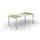 Bureau Hxbxd 750x1600x800mm Groen/wit 4-Poots Onderstel Wit