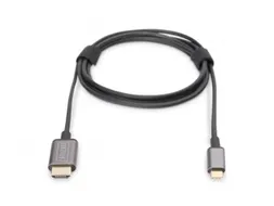 USB-C HDMI-adapter 1,8m 4K/30Hz zwart metalen behuizing