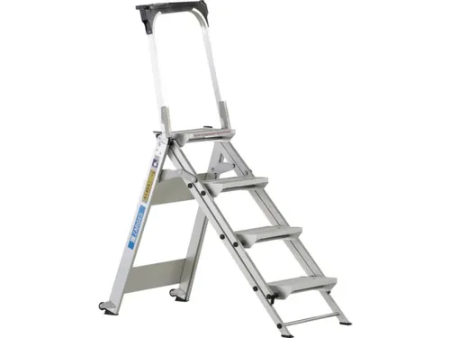 verrijdbare veiligheidstrap,eenzijdig,4treden,Stand H 0,88m