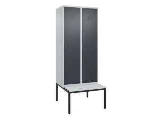 locker met bank,HxBxD 2120x800x815mm,2vak,vak B 400mm,cil.-slot - 1
