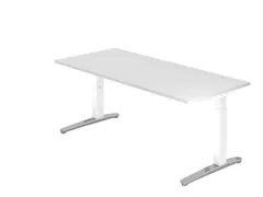 In hoogte verstelbaar bureau,HxBxD 680-850x1800x800mm,blad wit