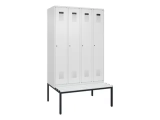 locker met bank,voor scheiding van kleding,HxBxD 2120x1200x815mm,4vak - 2