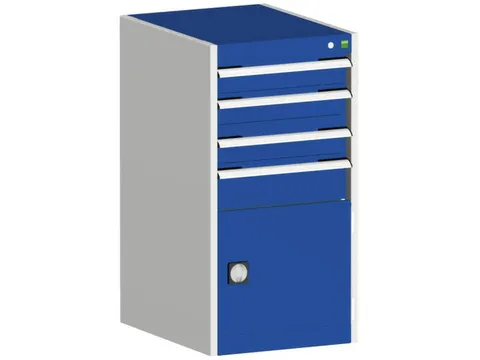 ladekast HxBxD 1000x525x525mm 4laden romp RAL7035 front RAL5010