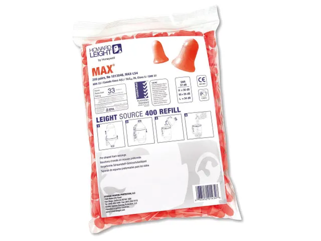 Honeywell Max Lite Disposable Oorpluggen Rood 200 paar navulling