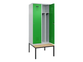 locker met bank,voor scheiding van kleding,HxBxD 2120x800x815mm,2vak - 1